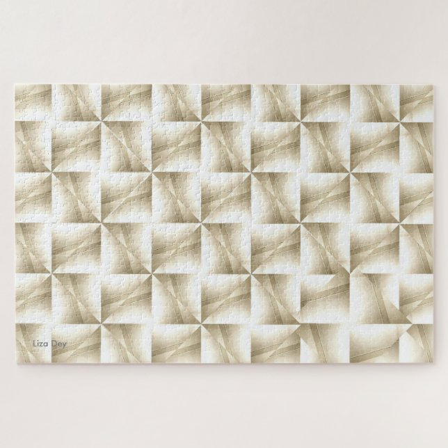 Branco sobre Quebra-cabeça de serra branca (Horizontal)