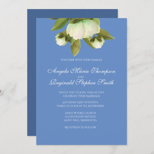 Brancos com Convite Azul de Provença (Frente/Verso)