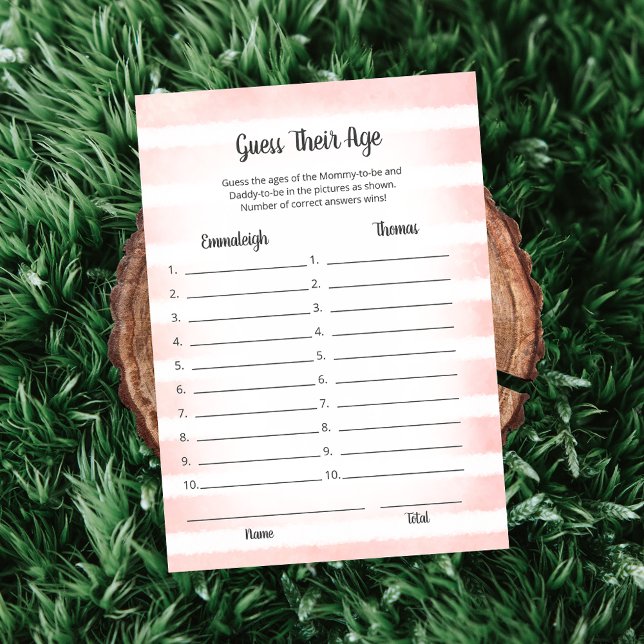 Brancos Rosa Suponho Que O Cartão De Jogo Da Idade (Criador carregado)