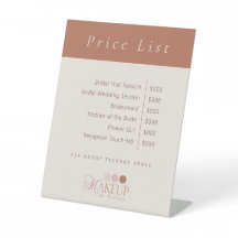 Branded Logo Makeup Artist Price List