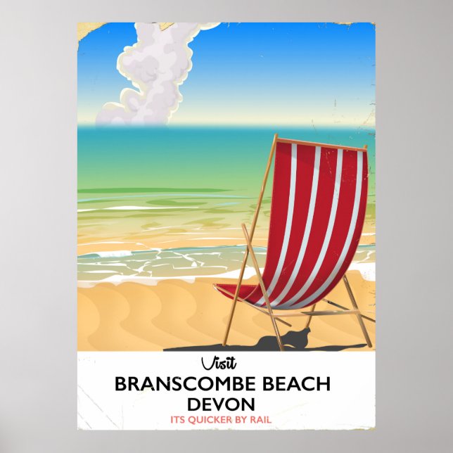Branscombe Beach Devon vintage poster (Frente)