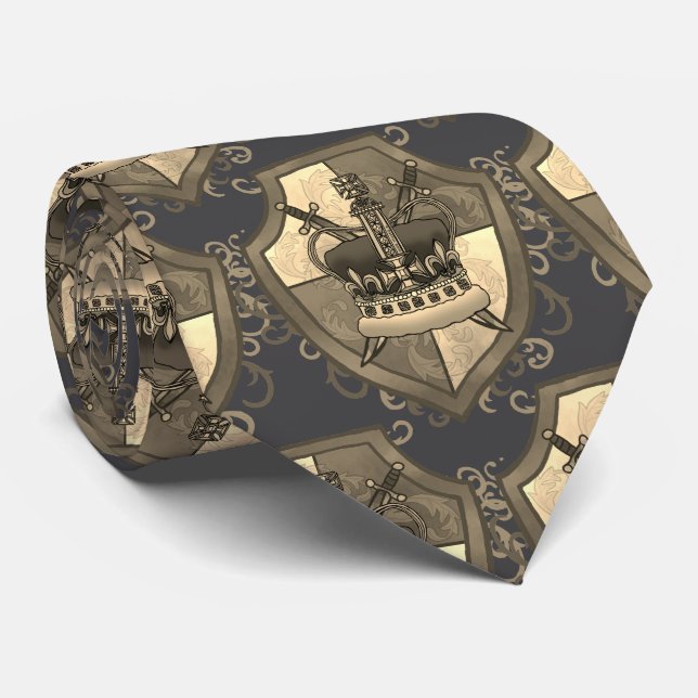 Brasão de Armas Coroa Espada gravata escudo (Rolled)