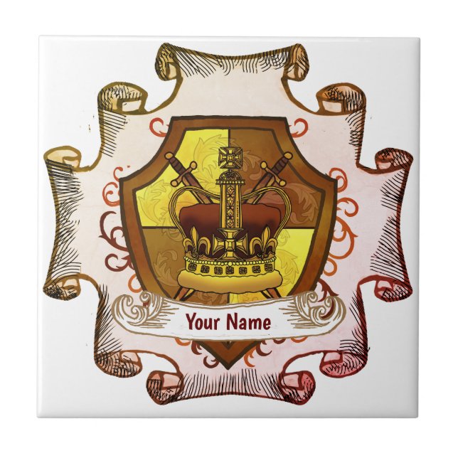Brasão de Armas da Família Crown Sobrenome (Frente)