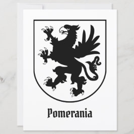 Brasão de Armas da Pomerânia Preto e Branco Heráld