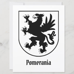 Brasão de Armas da Pomerânia Preto e Branco Heráld
