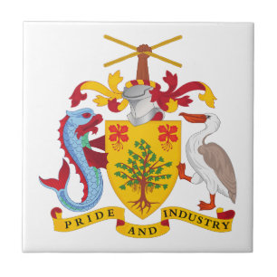 Brasão de armas do país Barbados símbolo emblema b