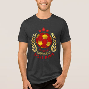Brasão de Futebol Dourado Vermelho Ousado