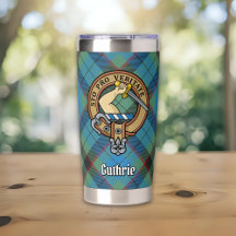 Brasão do Clã Guthrie sobre Tartan