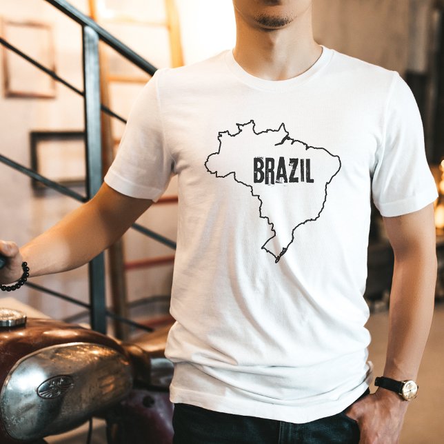 Brasil Mapeia Camisa Brasil em Forma de T-Shirt Br (Criador carregado)