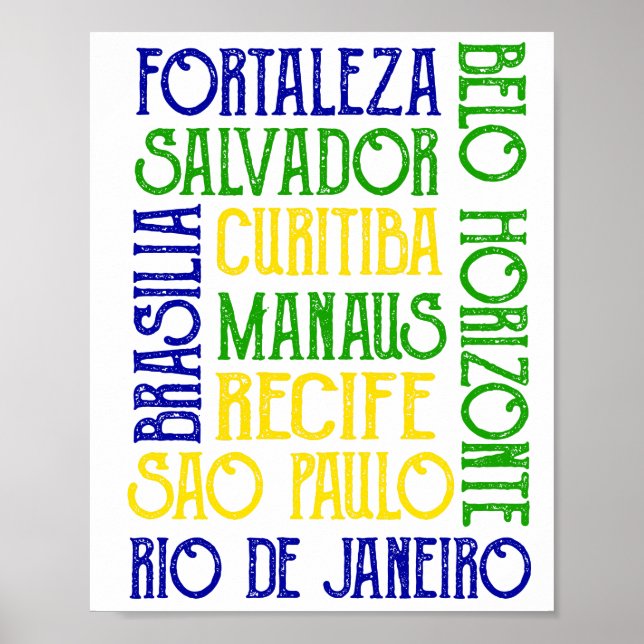 Brasil: Nomes da Cidade do Brasil Poster (Frente)