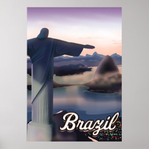 Brasil poster de viagens de arte impressão.