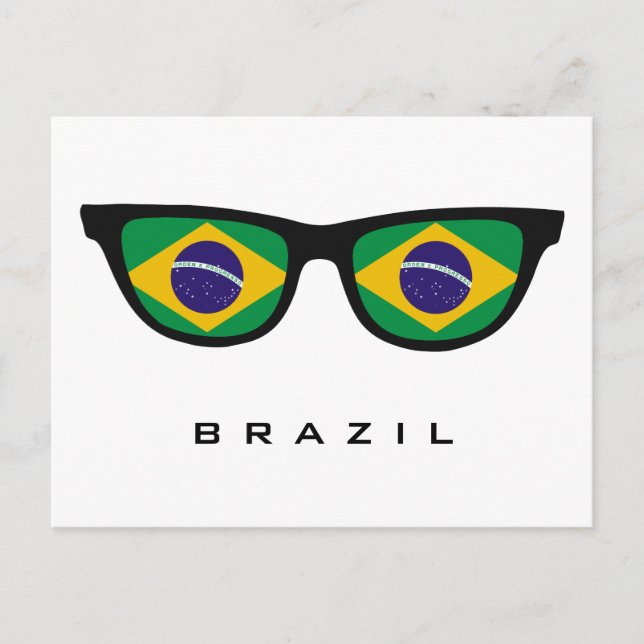 Brasil Shades de texto personalizado e cartão post (Frente)