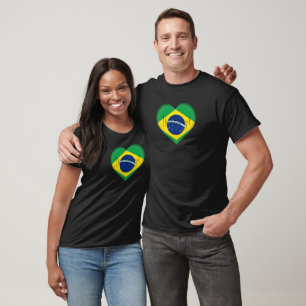 Brasil Sinalizador Cores Cardíaco Camisa