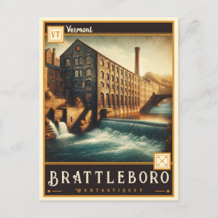 Brattleboro, Vermont Cartão postal Vintage