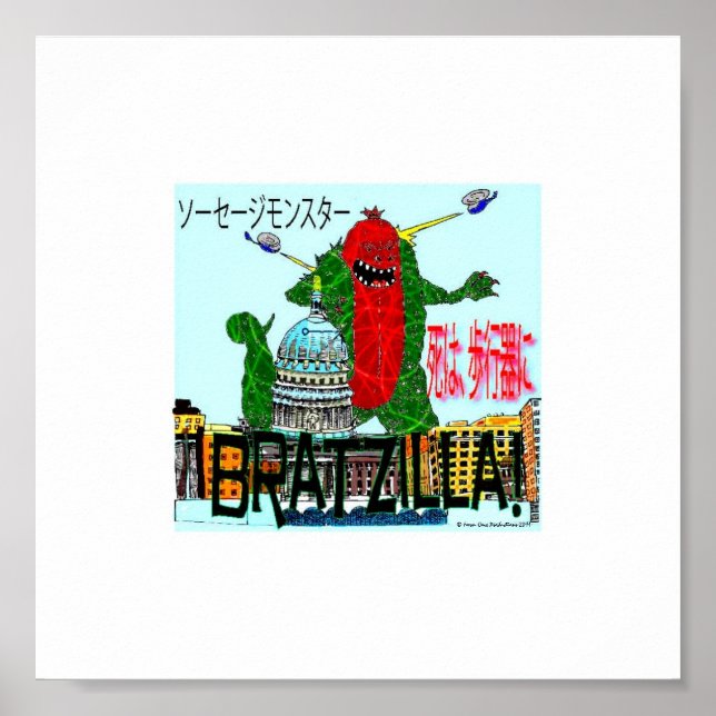 Bratzilla Destroys Madison Poster Wisconsin (Frente)