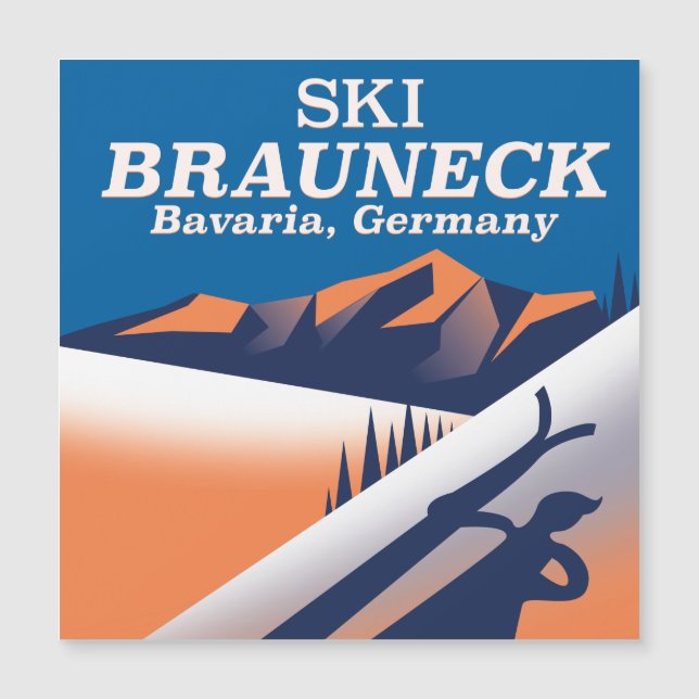 Brauneck Bavaria, poster de esqui vintage. (Frente)