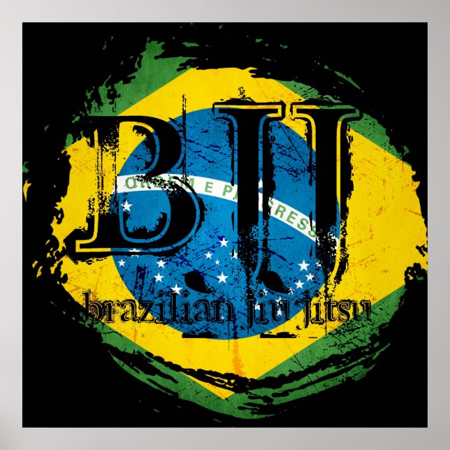 Brazilian Jiu Jitsu - Vortex Flag Poster (Frente)