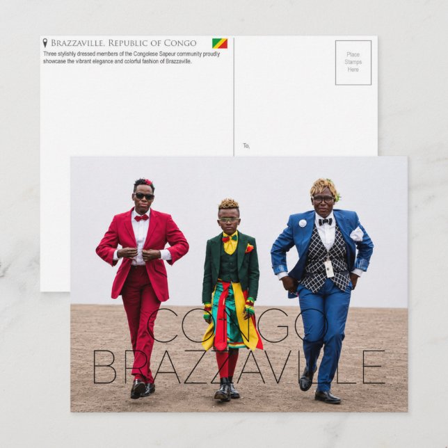 Brazzaville, República do Congo Cartão Postal de V (Frente/Verso)