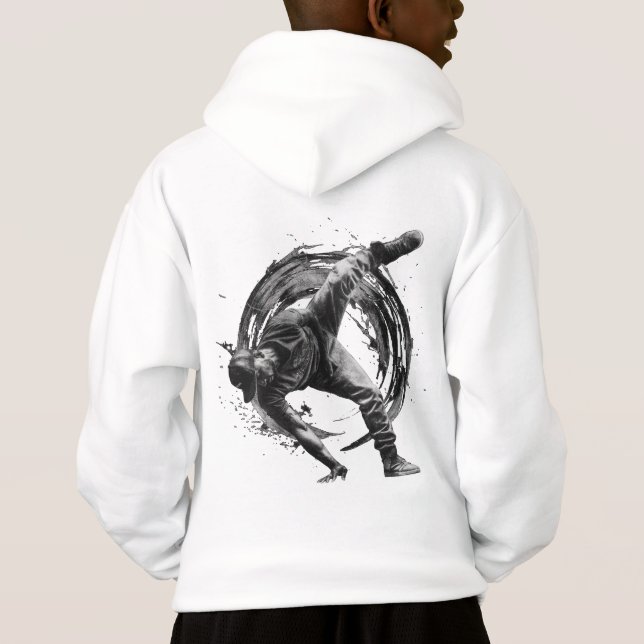 Breakdancer em ação, no estilo de splatter de tint (Verso)