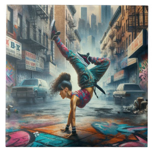 Breakdancer Women in action Silhout Nova Iorque