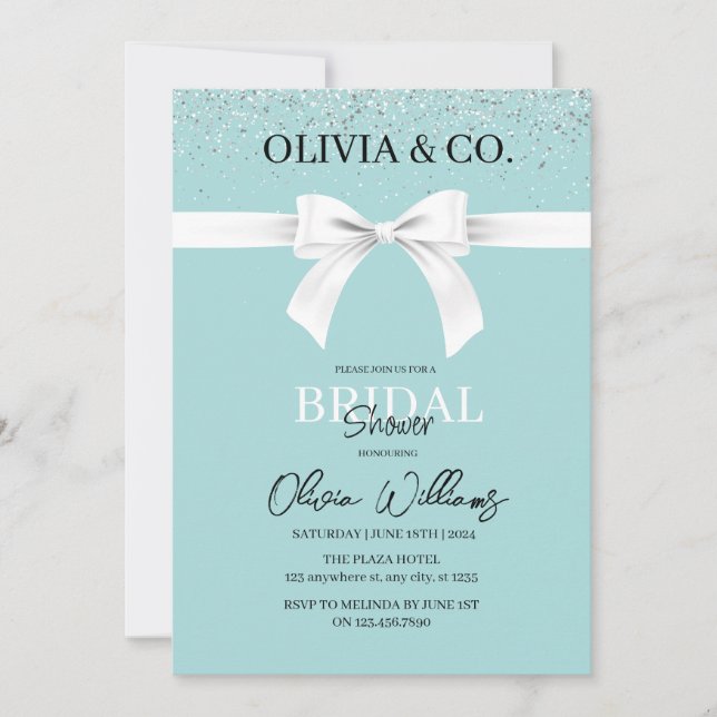Breakfast at Tiffany's Bridal shower invitation (Frente)