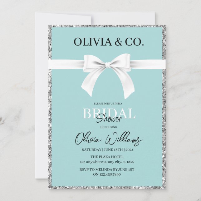 Breakfast at Tiffany's Bridal shower invitation (Frente)