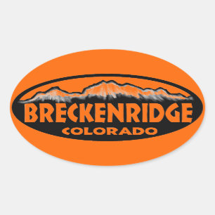 Breckenridge Adesivos ovais laranja do Colorado