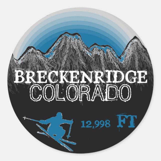 Breckenridge Colorado, adesivos azuis (Frente)