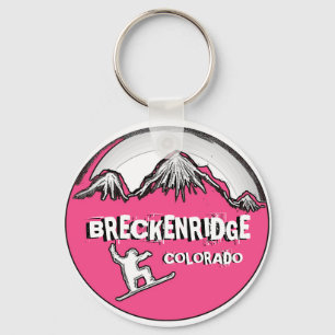 Breckenridge Colorado chaveiro de snowboard rosa