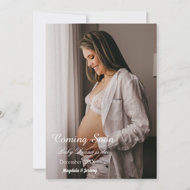 Brevemente Anúncio personalizado de gravidez de fo (Frente)