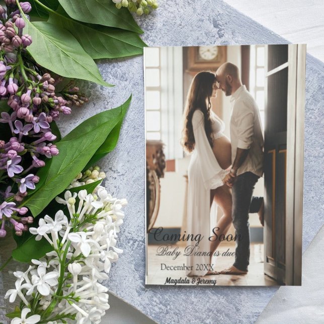 Brevemente Anúncio personalizado de gravidez de fo (Criador carregado)