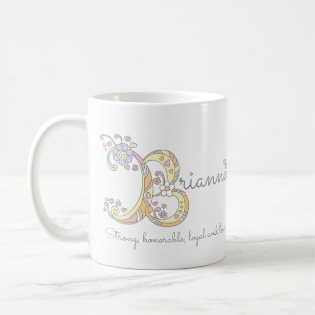 Brianna B nome decorativo e significado da caneca (Esquerda)