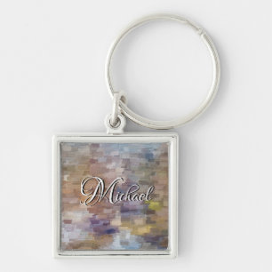 Brick Abstrato Winter Fall Name Square Chaveiro