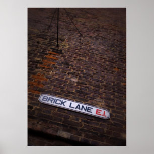 Brick Lane - Street Sign - London - Poster