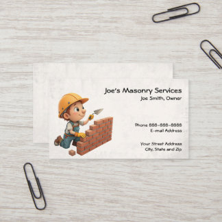 Brick Mason Masonry Construction Cartão de visita