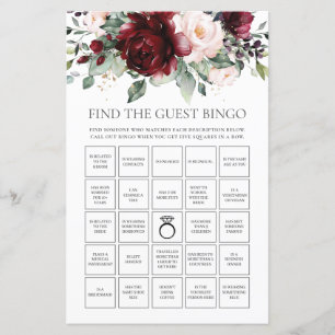 Brida Floral Burgundy Encontra Bingo Convidado