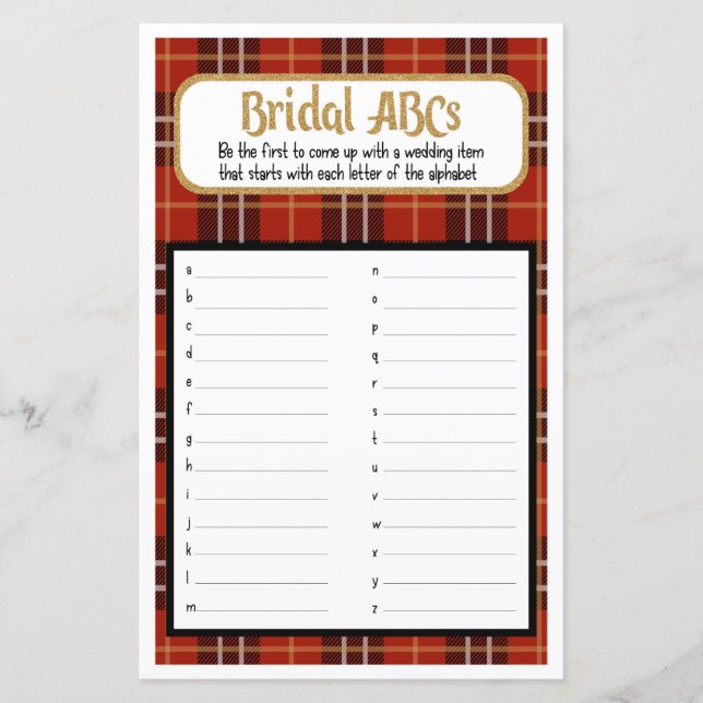 Bridal ABC Flannel e Jogo do Chá de panela Frost (Frente)