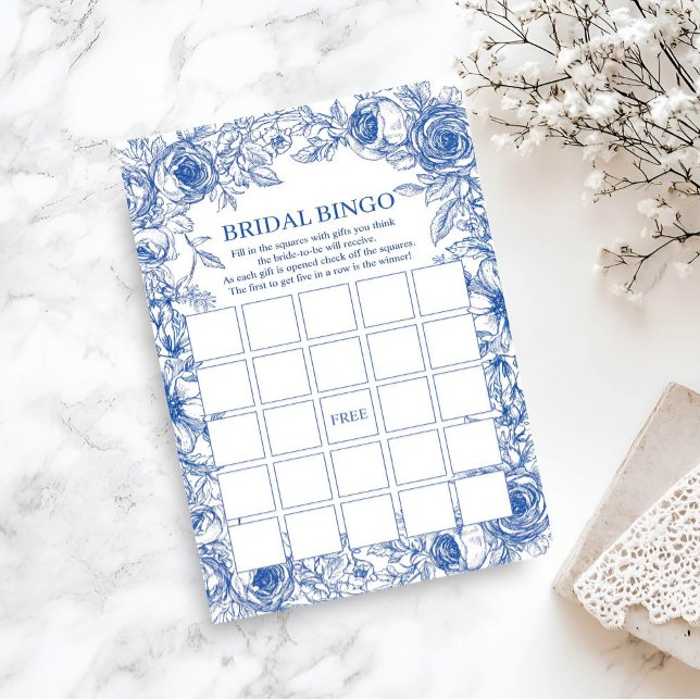 Bridal Bingo Blue Floral (Criador carregado)