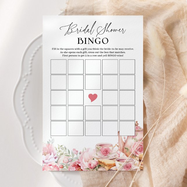 Bridal Bingo Blush - Jogo de Chá de Chá Floral Ros (Criador carregado)