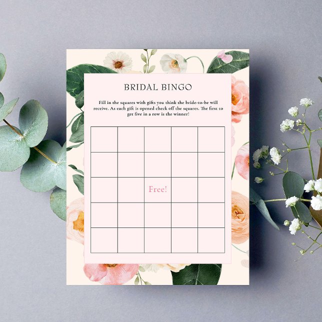 Bridal Bingo | Chá de panela Floral de Pêssego Ros (Criador carregado)