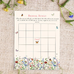 Bridal Bingo | Flores selvagens boêmicas e borbole
