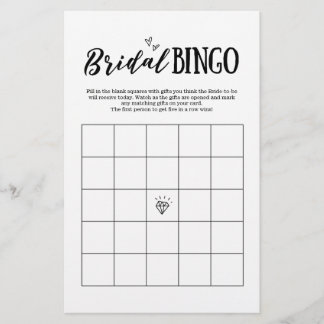 Bridal Bingo Game para Casamento ou Chá de panela