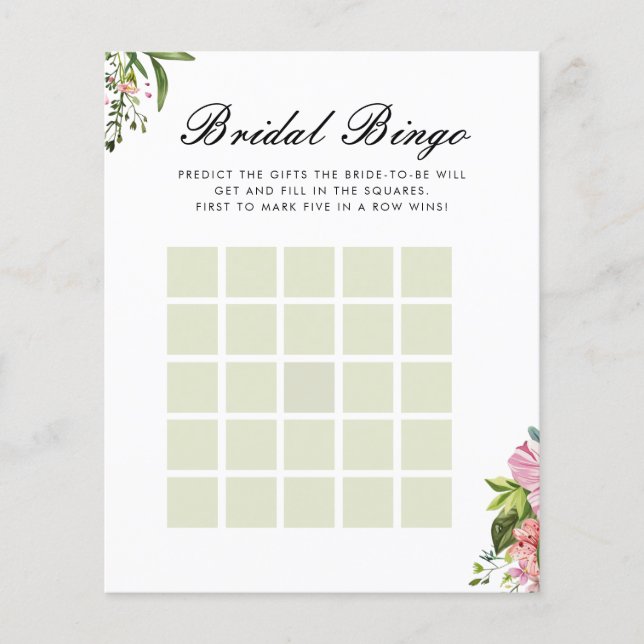Bridal Bingo Margarita - Jogo de Chá de panela mex (Frente)