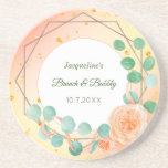 Bridal Bridal Rosa Brunei Porta copos Floral de Sa<br><div class="desc">Porta copos de Sandstone Floral,  cor-de-rosa,  cor-de-rosa,  para Bridal Brunch Luncheon,  Chá de panela,  Casamento,  Brunch e Borracha</div>