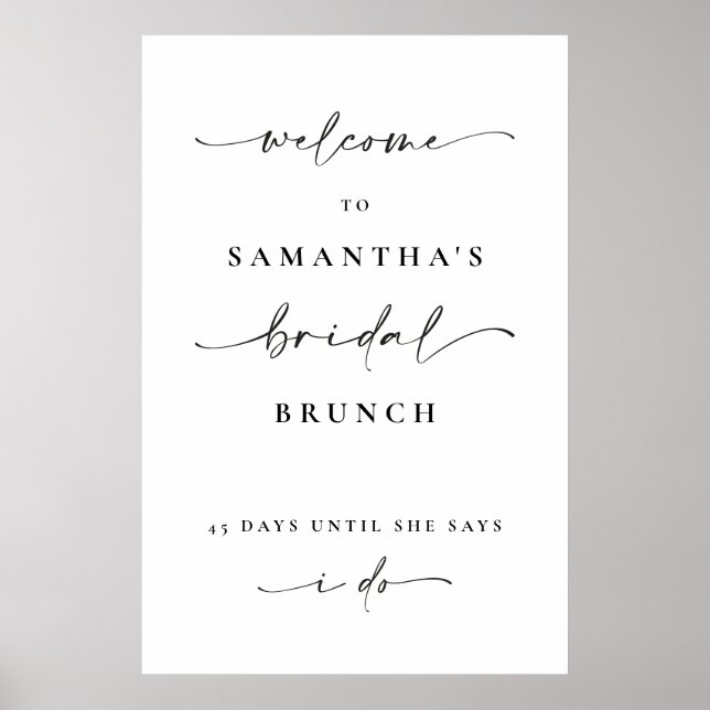 Bridal Brunch - Sinal de boas-vindas Decor Poster  (Frente)
