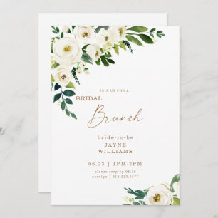 Bridal Brunch White Floral Convite