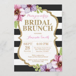 Bridal Dourada, cor-de-rosa, com convite