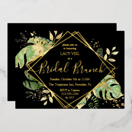 Bridal Dourada Elegante Brunch Preto e Dourado