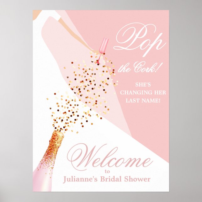 Bridal Shower Blush Pink Welcome Poster (Frente)