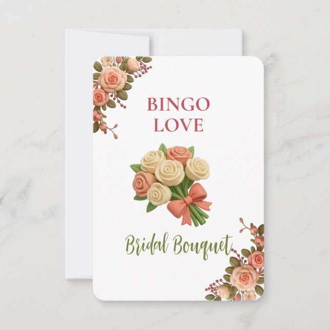Bridal Shower Game Bingo Card – Bridal Bouquet (Frente)
